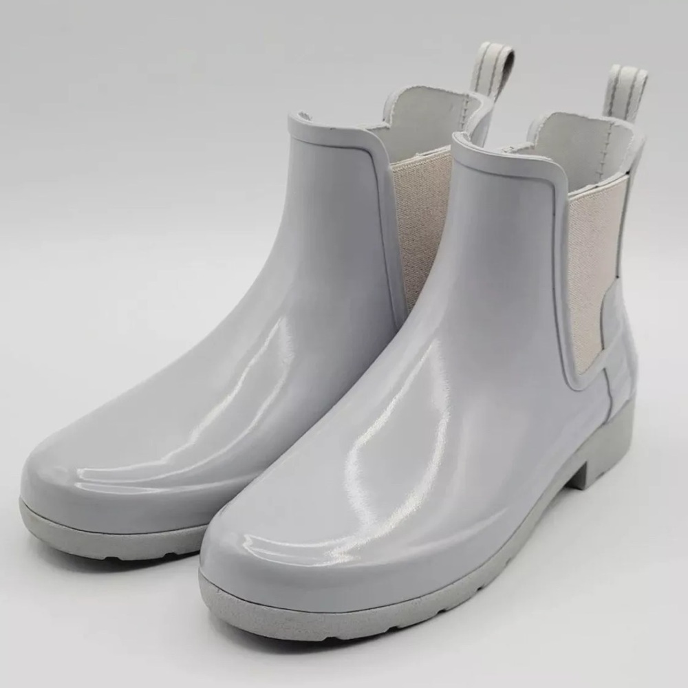 Hunter Original Refined Chelsea Women’s Size 7 Booties Gloss Grey